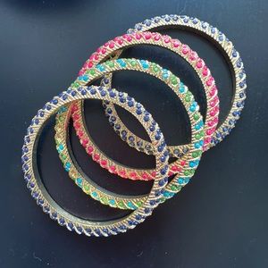 Lilly Pulitzer Set of 4 pave stone bangles